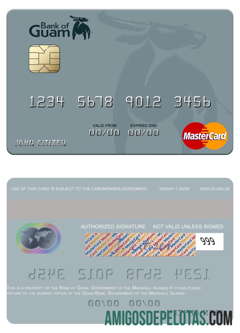 Marshall Islands Bank Of Guam Mastercard example